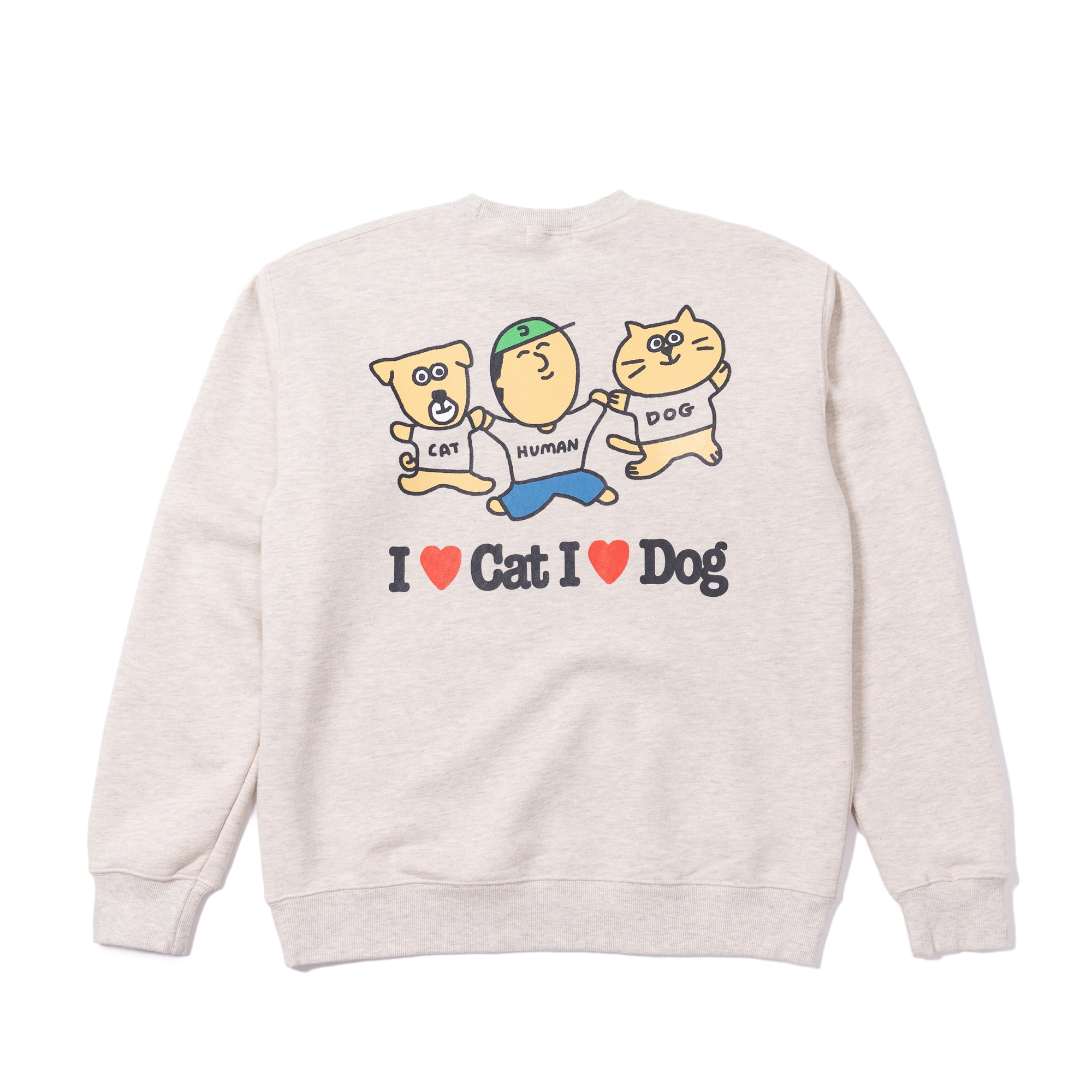 BIGWAVE I LOVE CAT & DOG SWEATSHIRT