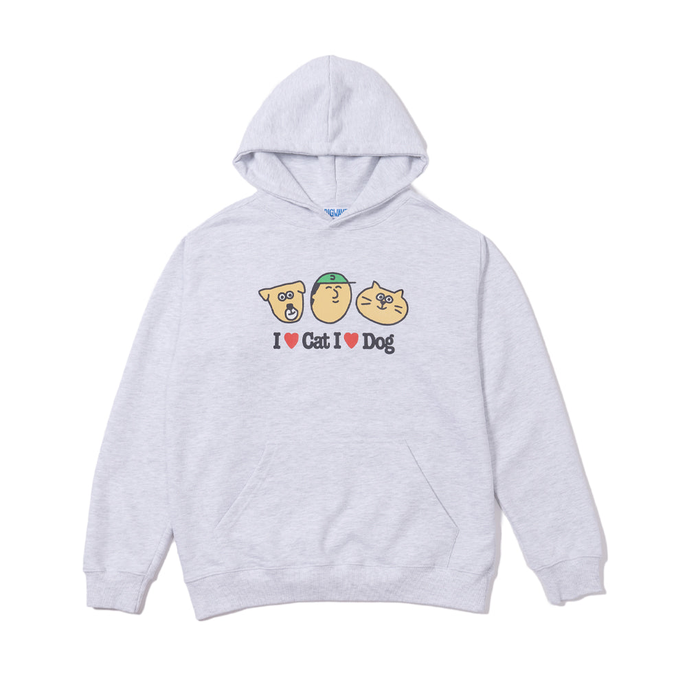 BIGWAVE I LOVE CAT & DOG HOODY