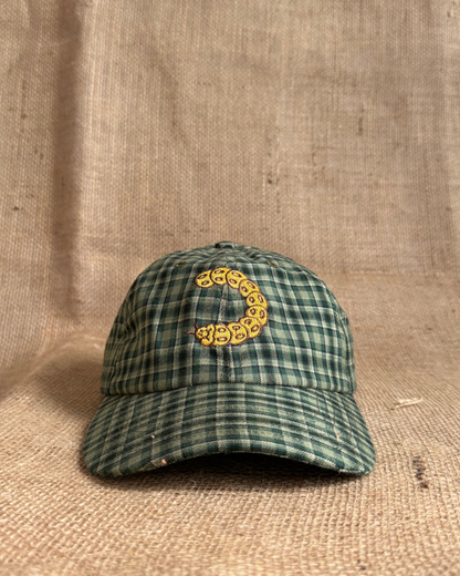 Caterpillar 6-Panel Cap - Green Plaid