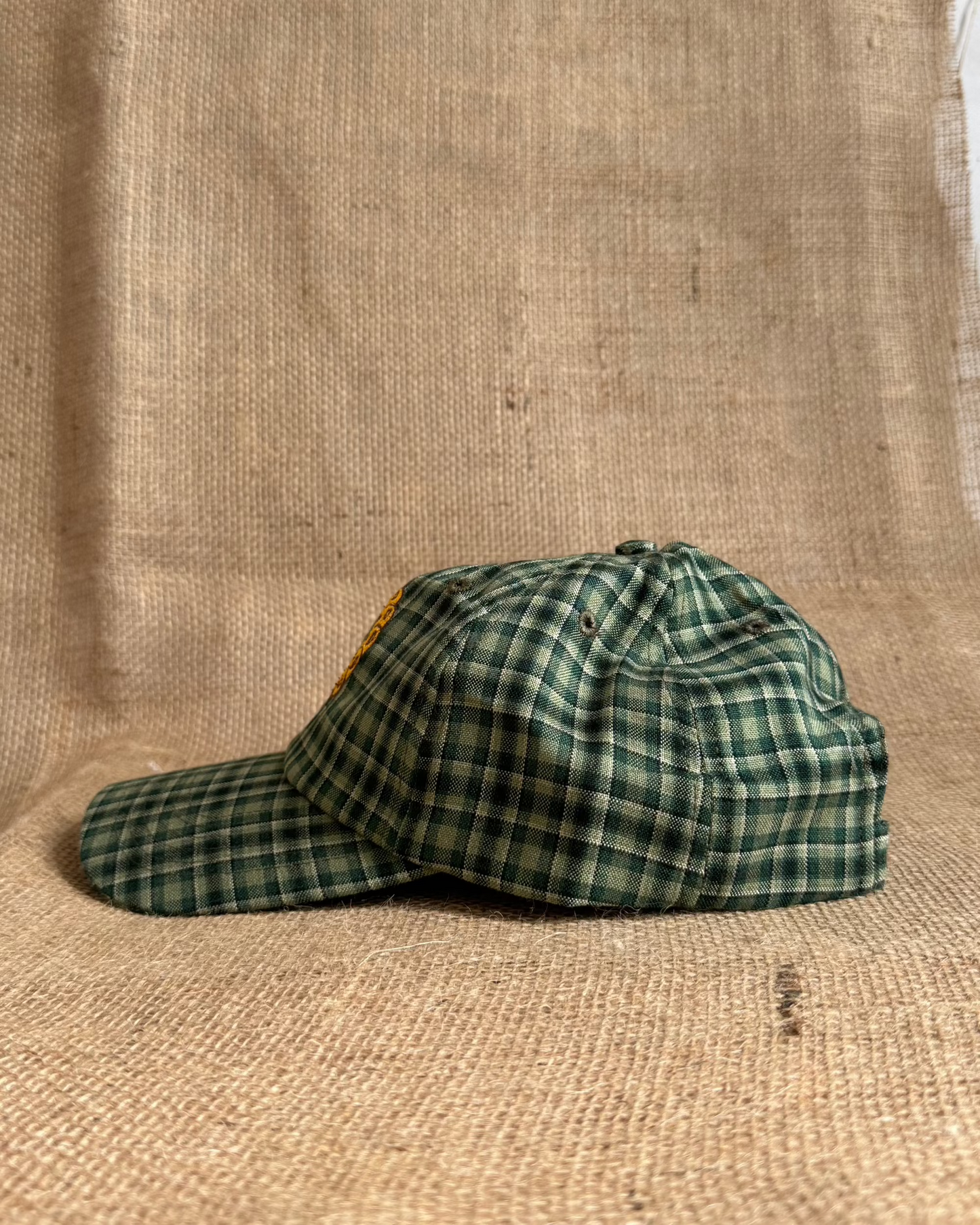 Caterpillar 6-Panel Cap - Green Plaid